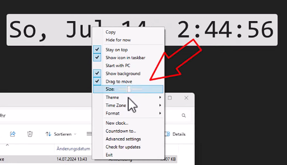 Riesen Uhr auf Windows Desktop