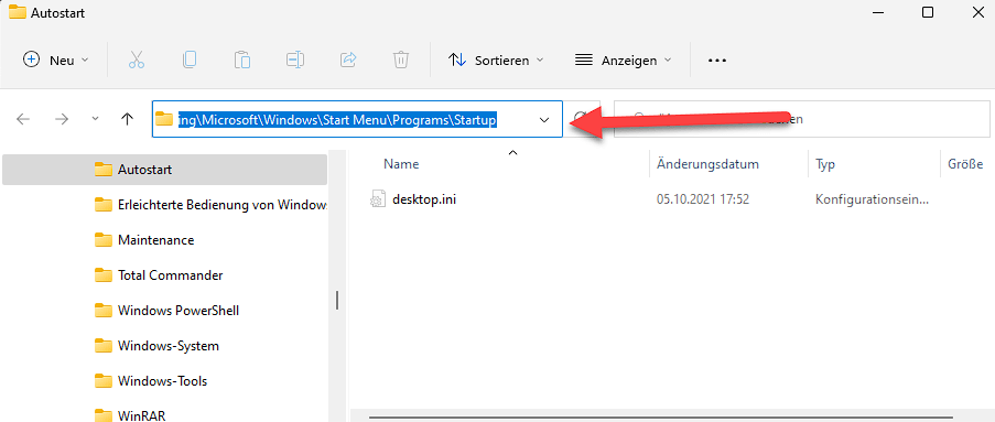 Windows 11 Autostart Programme hinzufügen und entfernen