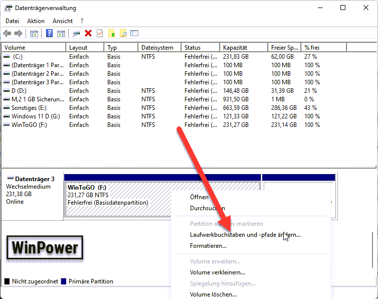 USB Stick reparieren Laufwerkbuchstaben und pfade ändern