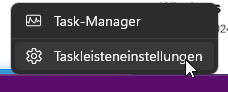 Taskleisteneinstellungen